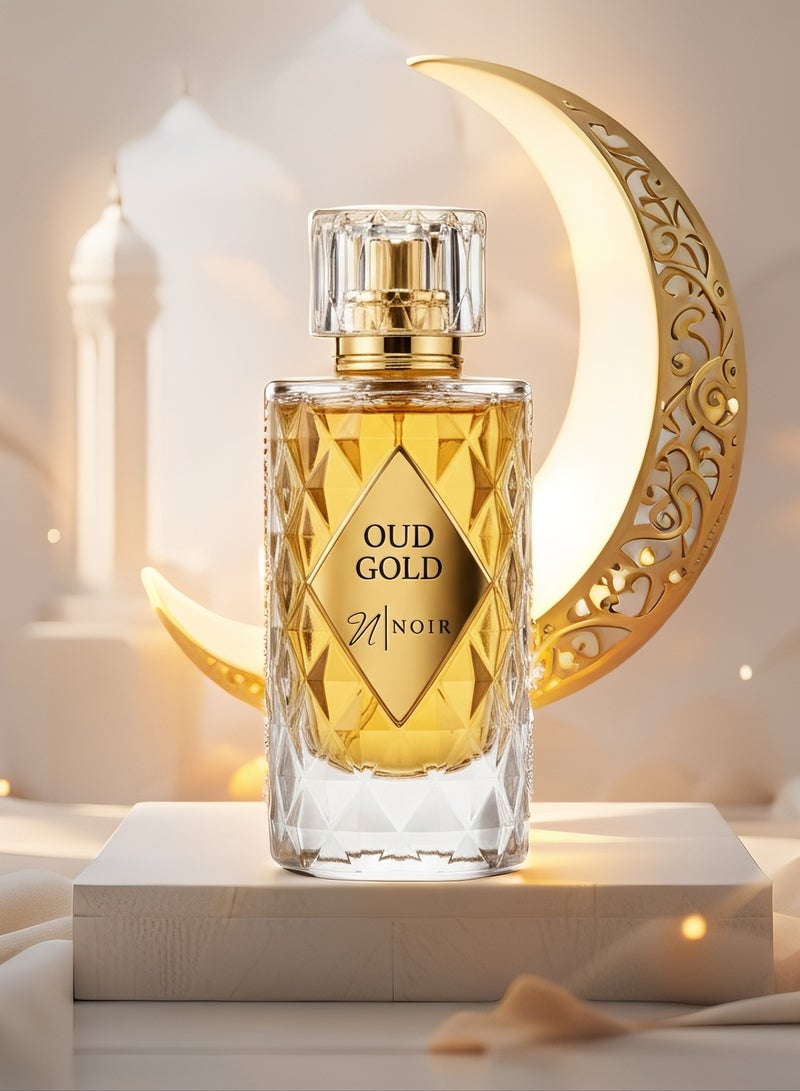 نوير عود ذهبي ماء عطر – عود غني، زعفران وجلد، عطر قوي يدوم طويلاً،  مل - Image 1
